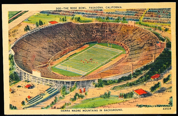 Gardner-Thompson Co. (L.A., CA.) “43528, 300:- The Rose Bowl, Pasadena, California” Linen Postcard