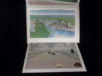 1940’s MWM (Aurora, MO.) Detroit Michigan Fold-Out Linen Cover Postcard Picture Pack
