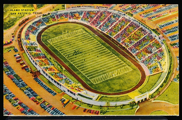 San Antonio Card Co. “56:, 48286- Alamo Stadium, San Antonio, Texas” Linen Postcard