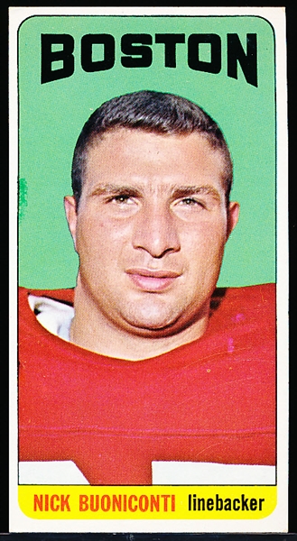 1965 Topps Football- #3 Nick Buoniconti, Patriots- SP