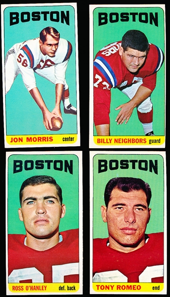 1965 Topps Football- 4 Diff Patriots