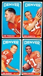 1965 Topps Football- 4 Diff Denver Broncos