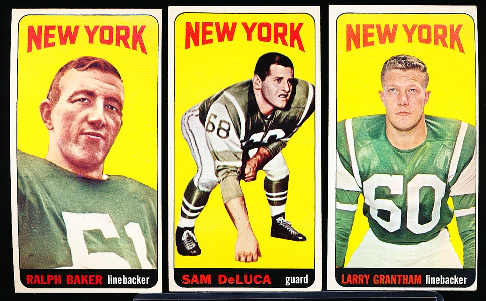 1965 Topps Football- NY Jets- 4 Diff