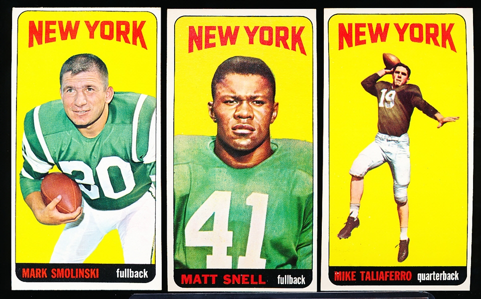 1965 Topps Football- NY Jets- 4 Diff