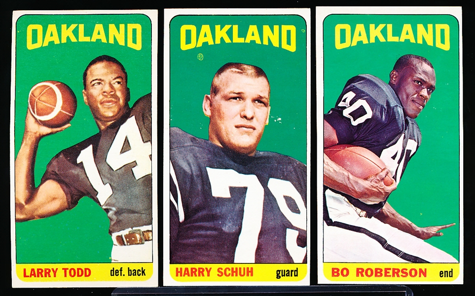 1965 Topps Football- Oakland Raiders- 5 Diff