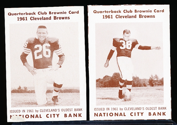 1961 National City Bank Cleveland Browns Fb- 2 Diff