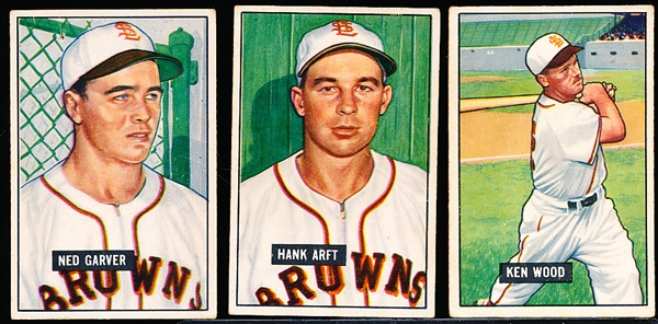 1951 Bowman Bb- 3 Diff St. Louis Browns