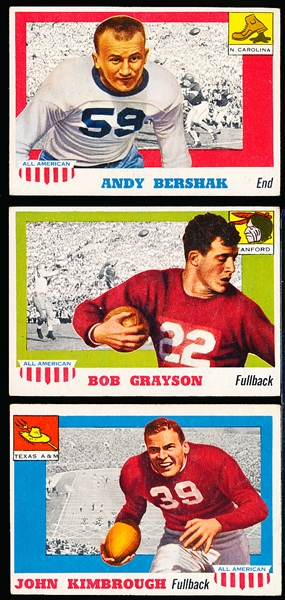 1955 Topps All American Fb- 3 Diff