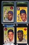 1954 Topps Sports Illustrated Individually Cut and Graded Singles- 4 Diff