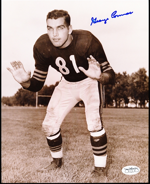 Autographed George Connor Chicago Bears NFL B/W 8” x 10” Photo- JSA Authenticated