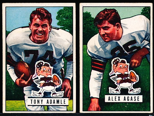 1951 Bowman Fb- Cleveland Browns- 2 Diff