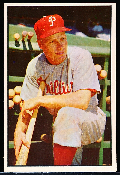 A 1954 Bowman baseball card depicting star player Richie Ashburn of the  Philadelphia Phillies Stock Photo - Alamy