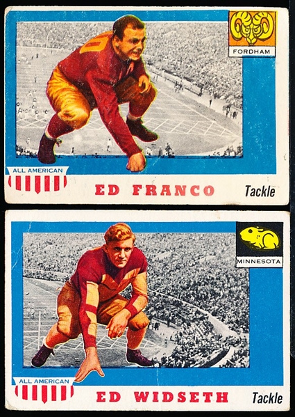 1955 Topps All American Fb- 2 Cards