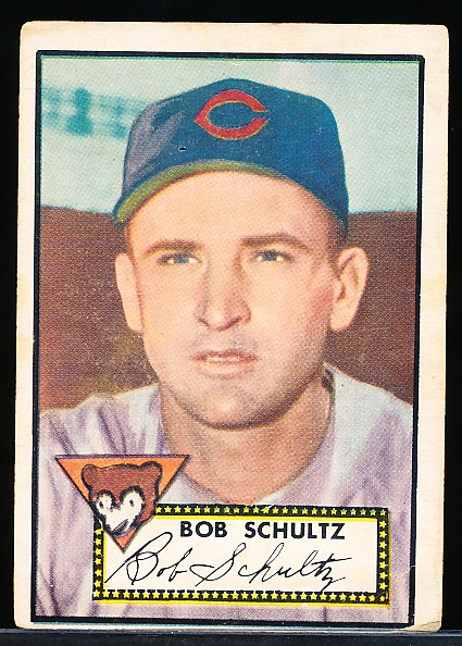 1952 Topps Baseball- #401 Bob Schultz, Cubs- Hi#