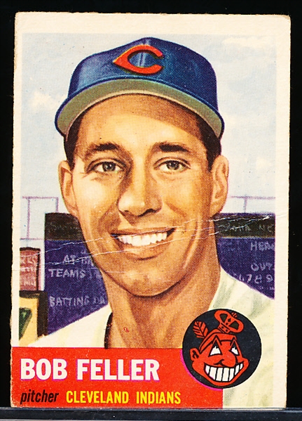 1953 Topps Baseball- #54 Bob Feller, Cleveland