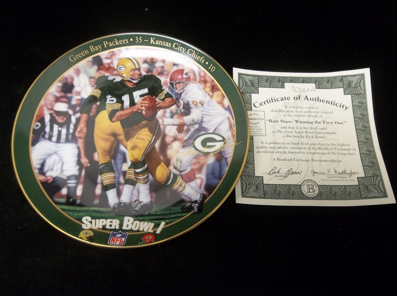 1995 Bradford Exchange Great Super Bowl Quarterbacks “Bart Starr: Winning the First One” Super Bowl I Porcelain Plate- #3762A