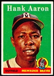 1958 Topps Baseball- #30 Hank Aaron, Braves- White Name Variation