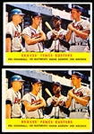 1958 Topps Baseball- #351 Brave’s Fence Busters- Aaron/ Mathews/ Adcock/ Crandall- 2 Cards