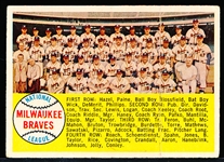 1958 Topps Baseball- #377 Braves Team- Numerical Checklist Back