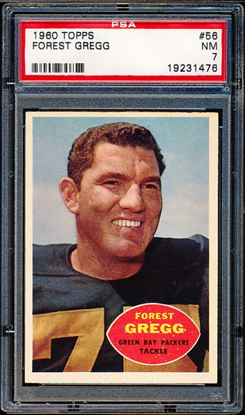 1960 Topps Football- #56 Forest Gregg, Packers- PSA NM 7