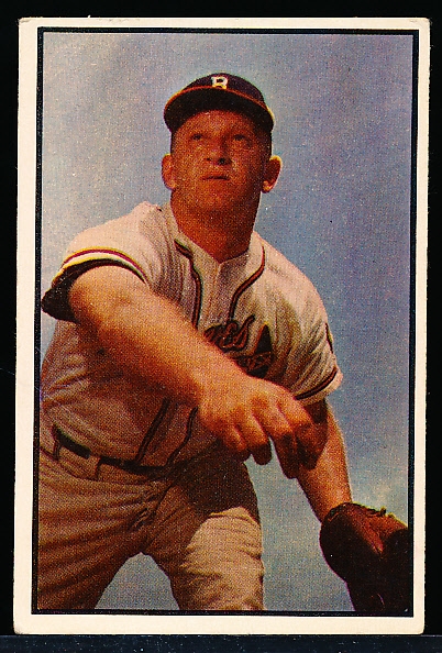 1953 Bowman Baseball Color- #156 Max Surkont, Milwaukee Braves- Hi#.