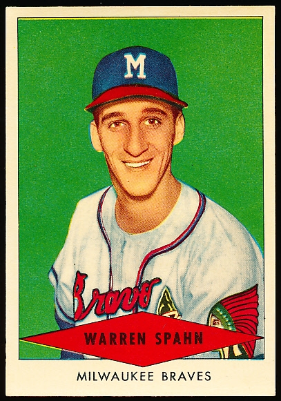 1954 Red Heart Baseball- Warren Spahn, Braves