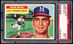 1956 Topps Baseball- #244 Bob Buhl, Braves- PSA NM 7