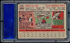 1956 Topps Baseball- #244 Bob Buhl, Braves- PSA NM 7