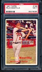 1957 Topps Baseball- #188 Felix Mantilla, Braves- PSA NM 7 
