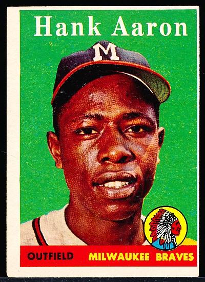 1958 Topps Baseball- #30 Hank Aaron, Braves