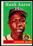 1958 Topps Baseball- #30 Hank Aaron, Braves
