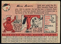 1958 Topps Baseball- #30 Hank Aaron, Braves