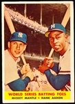 1958 Topps Bb- #418 Mickey Mantle/ Hank Aaron