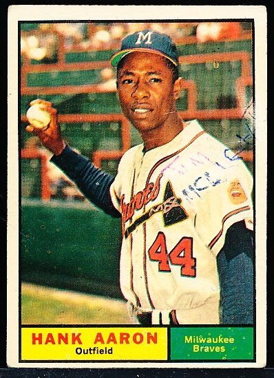 1961 Topps Bb- #415 Hank Aaron, Braves
