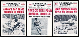 1961 Nu Card Bb Scoops- 3 Diff Braves