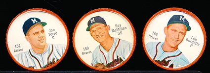 1962 Salada Baseball Coins- 3 Diff Braves