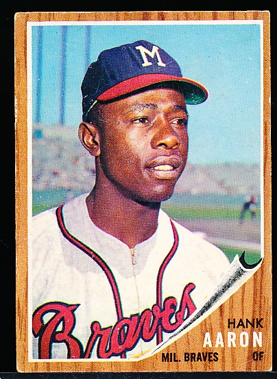 1962 Topps Baseball- #320 Hank Aaron, Braves