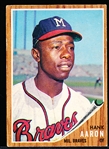 1962 Topps Baseball- #320 Hank Aaron, Braves