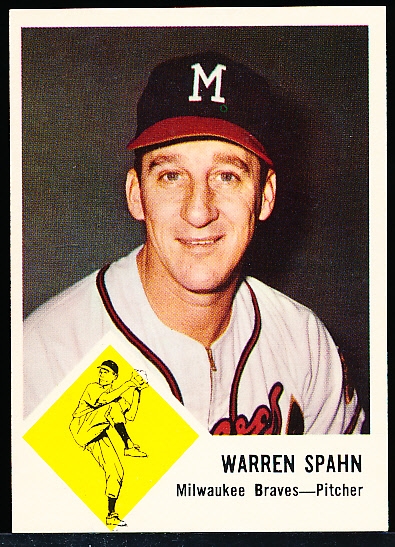 1963 Fleer Bb- #45 Warren Spahn, Braves