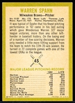 1963 Fleer Bb- #45 Warren Spahn, Braves