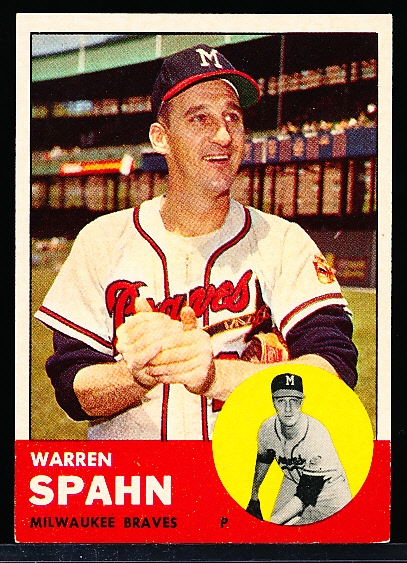 1963 Topps Bb- #320 Warren Spahn, Braves