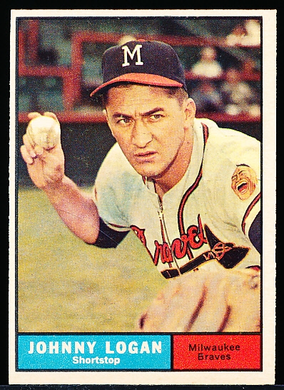 1961 Topps Bb- #524 Johnny Logan, Braves- Hi#