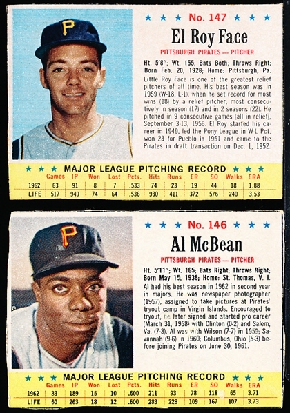 1963 Post Cereal Bb- 2 Cards