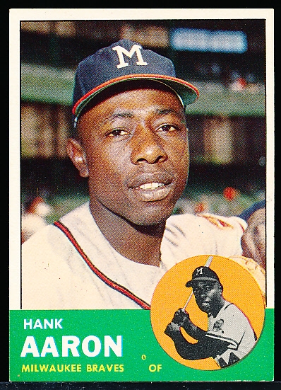 1963 Topps Bb- #390 Hank Aaron, Braves
