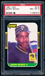 1987 Leaf Baseball- #219 Barry Bonds, Giants- PSA Nm-Mt 8