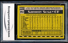1990 Topps Bb- #692 Sammy Sosa- BCCG 9 (Near Mint or Better)