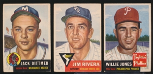1953 Topps Baseball- 6 Diff