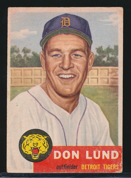 1953 Topps Bb- #277 Don Lund, Tigers- Hi#.