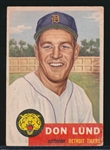 1953 Topps Bb- #277 Don Lund, Tigers- Hi#.