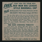 1954 Red Man No Tab- NL #18 Robin Roberts, Phillies